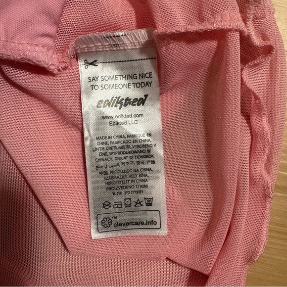 3 for $30 🌸 Edikted Solange Mesh Tube Top Pink Sheer Strapless Y2K Party XL NWT - Picture 7 of 8